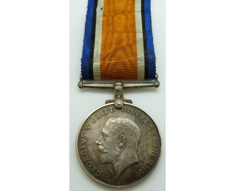 British Army WWI War Medal named to 28207 Pte D Ball Glosters/&nbsp;Gloucestershire Regiment