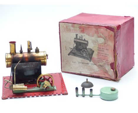 Mamod SE2 stationary live steam engine, in original box