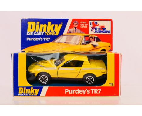 Dinky Toys - A boxed Dinky Toys #112 'Purdey's Triumph TR7' from the TV series 'The New Avengers'. The model in yellow with b