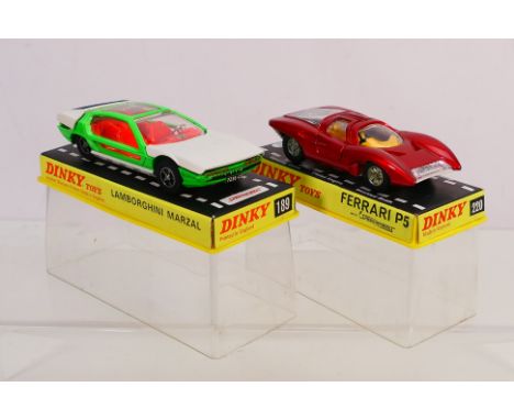 Dinky Toys - Two boxed Dinky Toys diecast model cars. Lot consists of Dinky Toys #189 Lamborghini Marzal; with #220 Ferrari P