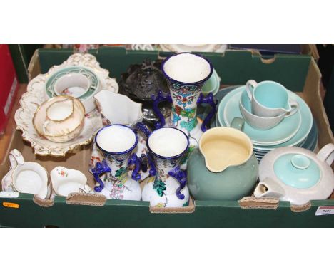 A box of ceramics to include Poole Pottery teawares and Royal Crown derby 