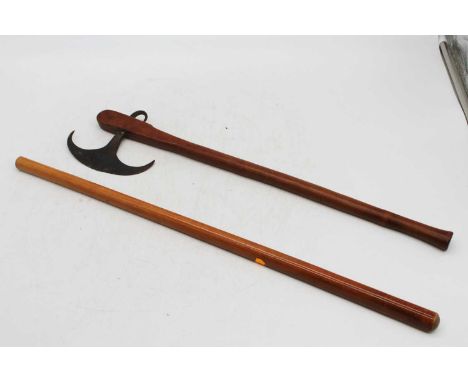 A West African axe, 53cm, and shot 60cm