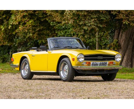 A very special TR6, one of the original Factory Press Department Road Test Cars.  Sharp, clean and ruggedly handsome, the TR6