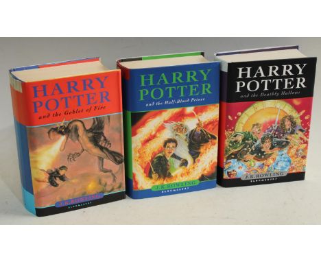 Rowling, JK, Harry Potter and the Goblet of Fire, first edition, 2003, hardback; two others similar, first editions, The Half