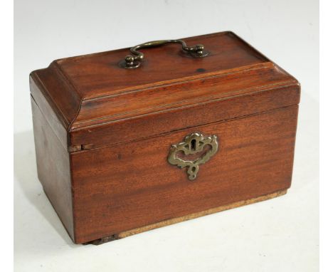 A George II/early George III mahogany tea caddy, c.1755