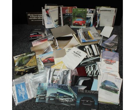 Automobilia - a selection of 100+ car brochures, Honda, Subaru; etc