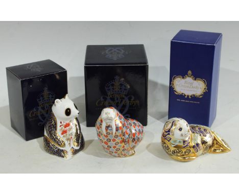 A Royal Crown Derby Paperweight, Harbour Seal, limited edition, gold stopper, certificate 1,872/4,500, boxed; another, Panda,