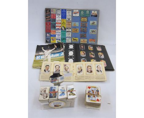 Cigarette card album&nbsp;to include famous film scenes and film stars, a scrap album&nbsp;of matchbox covers, several autogr