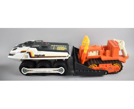 A Vintage Fisher Price Bulldozer together with a Programmable MB Bigtrak 