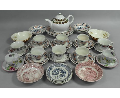 A Collection of Various Breakfast China to Comprise Churchil Imari, Spode, Teapot etc 