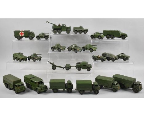 A Collection of Various Dinky Toys Army Vehicles, Armoured Cars, Ambulance Etc 