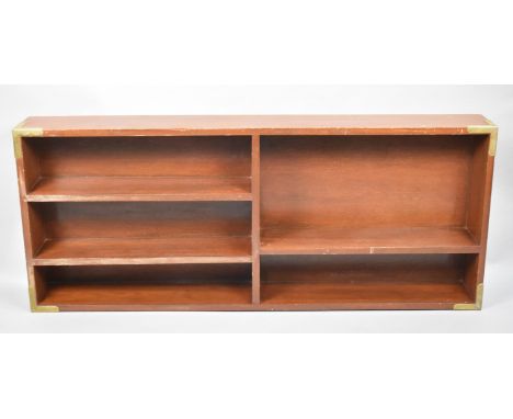 A Late 20th Century Brass Mounted Display Shelf or Bookcase, 122cm wide 