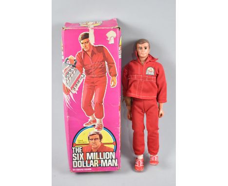 A Denys Fisher 6 Million Dollar Man Colonel Steve Austin Action Figure with Original Clothing and Shoes with Pictorial Cardbo