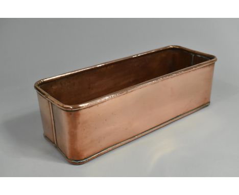 A Rectangular Copper Planter. 35x13cms 