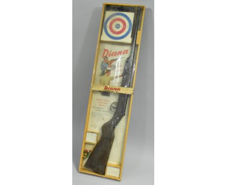 A Vintage Diana 'Junior Safety Shooting Outfit' Comprising Air Rifle, Darts, Pellets and Targets in Original Box with Cardboa