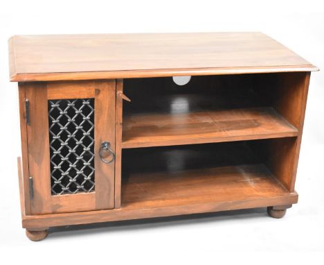 A Modern Far Eastern TV Stand with Shelf and Small Cupboard, 85cm wide 
