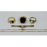 1 Bandring undeutl. gest./wohl GG 14ct.