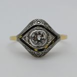 1 Damenring Art déco ungest./wohl GG 14ct.