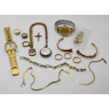 3 Ringe, 1 defektes Armband je GG 14ct.,