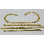 2 Colliers/2 Armbänder je GG 14ct.,