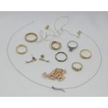 1 Ring (verschlungen) GG/WG/RG 18ct.,