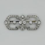 1 Brosche Art déco-Stil ungest./wohl WG 18ct.