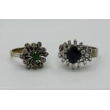 1 Damenring WG 18ct. wohl mit ovalem Saphir