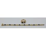 1 Damenring/1 Armband je GG 18ct.