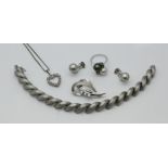 3 Teile Schmuck je WG 14ct.
