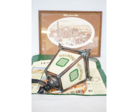 Pub advertising lantern with related picture & posters