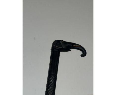 Ebony carved walking stick 