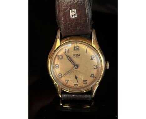 Vintage Roamer wristwatch manual wind, currently ticking not tested for time accuracy 