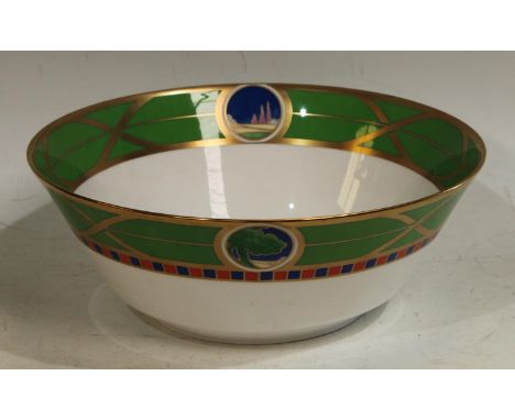 A Royal Worcester bowl, The Art Deco Collection, Lazy Days, anniversary special edition, 25cm diameter