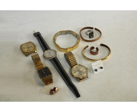 An Ostara Datamatic gentleman's wristwatch, other watches, Accurist, Ingersol, Crossfield; a small amount of costume jeweller