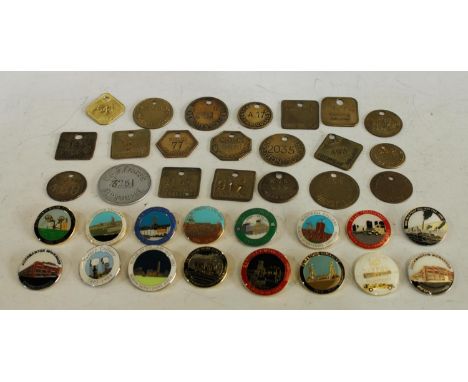 Mining Interest - enamel and similar pit closure badges including Pleasley, Langwith, Barnsley, Nine Mile Point, Renishaw Par