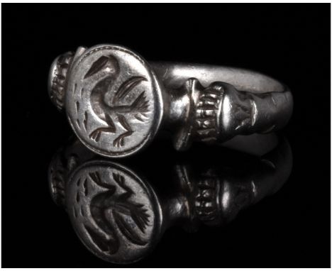 C. 1000-1450 AD. Medieval Period. This beautiful silver ring comprises a D-shaped hoop with scalloped decoration on the shoul