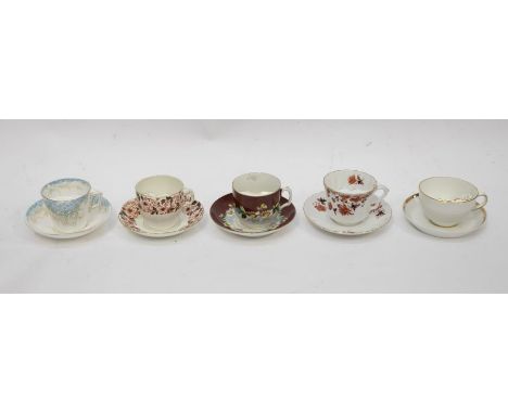 A collection of china moustache cup and saucers to include: 1. Victorian Foley china moustache cup and cover, pattern no: 502