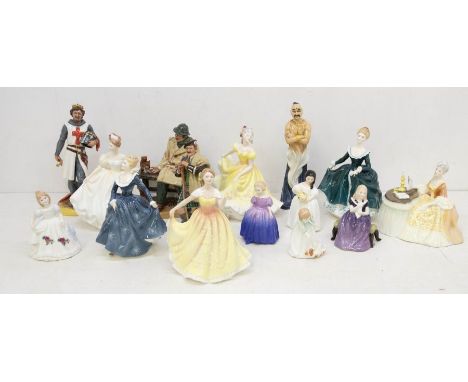 A collection of first quality and second quality Royal Doulton figurines, including The Laird, The Genie, Richard the Lionhea