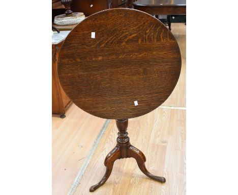 George III oak tilt top tripod wine table, George III mahogany oval swing mirror, plus a mahogany Victorian towel rail