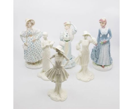 A collection of five Royal Worcester lady figurines from the Vogue Collection including; Minnie, Poppy, Annie with two from T
