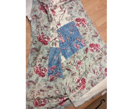 A patchwork cover, circa 1900's?, centre pieces purchased as a do it yourself kit! this item was used on children's beds (pro