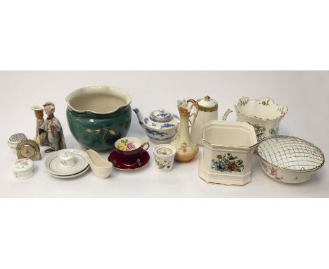 A collection of mixed china items to include Dragon Coalport, Coalport Revelry, Poole tea set, Atlas coffee cans, saucers, pl