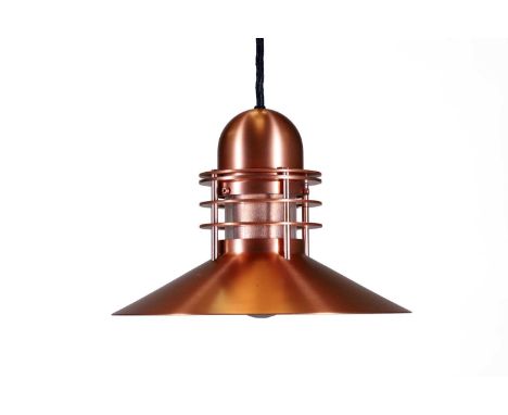 A Danish 'Nyhavn' copper pendant light, modern, originally designed in 1976 by Alfred Homann and Ole Valdemar Kjær for Louis 
