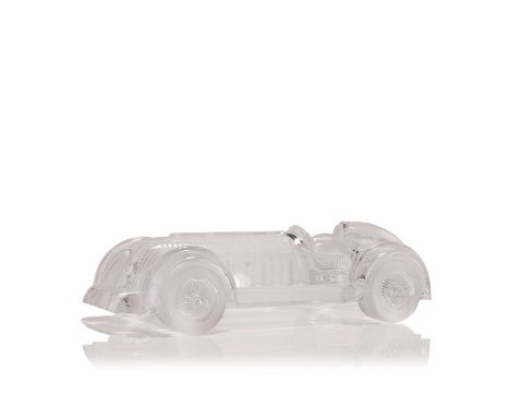 A Daum 'Le Mans' crystal glass motor car, 20th century, French, a 1:14 scale model, with etched signature to the side,37cm lo