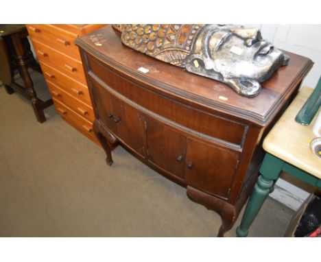 A mahogany bow fronted record player cabinet&nbsp;