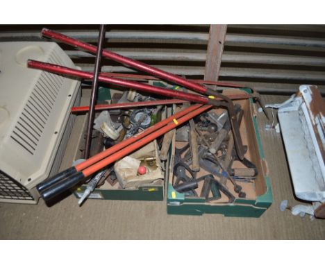 Two boxes of various hand tools 