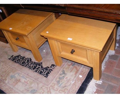 A pair of light oak bedside cabinets - width 60cm 