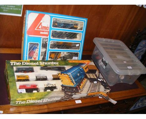 A Hornby Railways 'The Diesel Shunter' Electric Train Set, together with Lima Models Train Set and layout accessories 