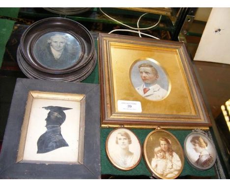 A miniature oval portrait together with five other portraits/silhouetteCONDITION REPORTCondition disclaimerOur team of truste