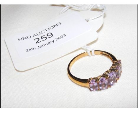 A 9ct gold Brazilian amethyst cluster ring